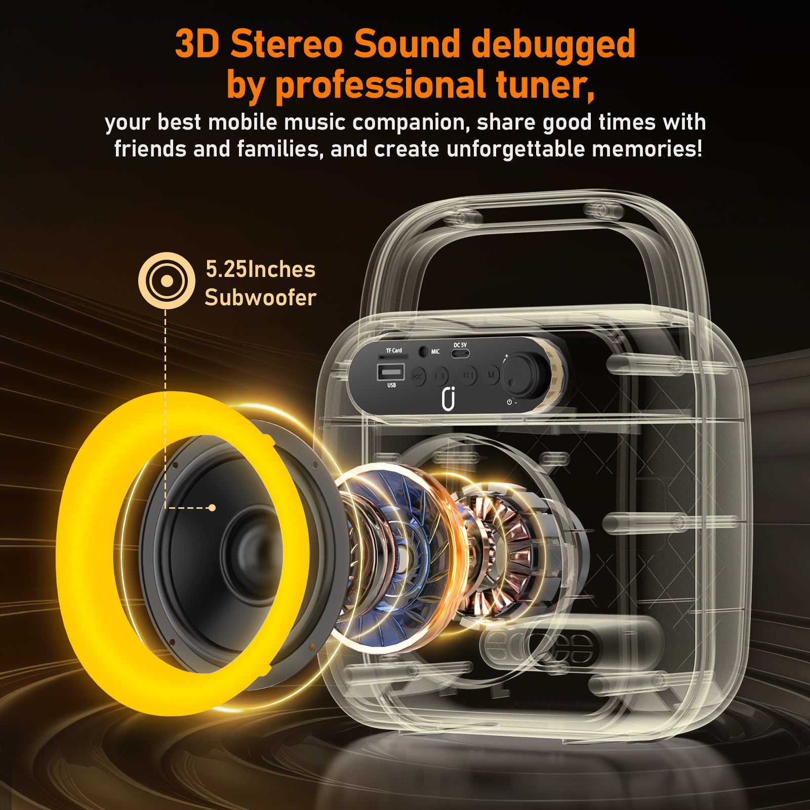 JYX D50 Karaoke Machine For Adult&Bluetooth Speaker With Microphone