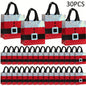 30-piece Set, Christmas Gift Bags With Handles, Laser Element Design, Santa Claus Pattern, Party Tote Gift Bags, Non-woven Fabric Bags, Shopping Bags For Malls, Holiday Party Gift Packaging Bags