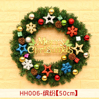40 50 60CM Christmas Wreath Mince Rattan Ring Door Hanging Christmas Decorations, Christmas Wreath Window