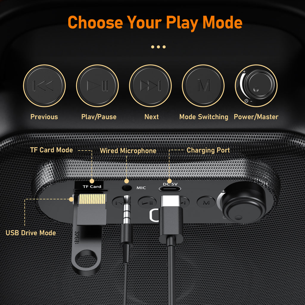 JYX D50 Karaoke Machine For Adult&Bluetooth Speaker With Microphone